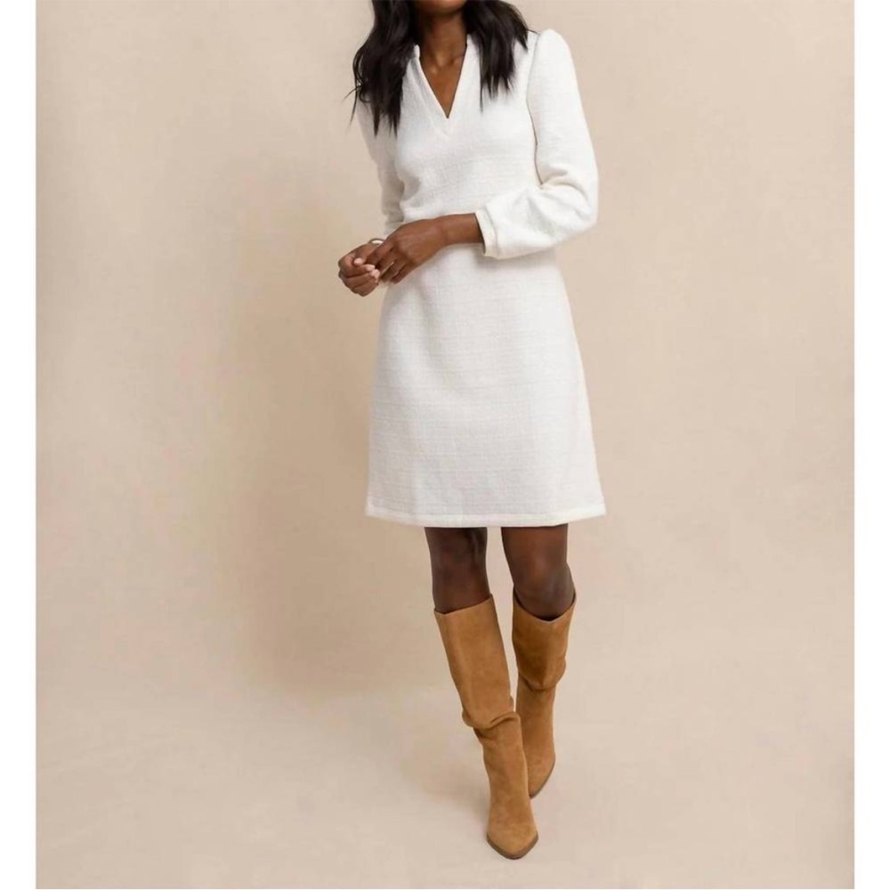 NEW SOUTHERN TIDE oren quilted dress in sand white